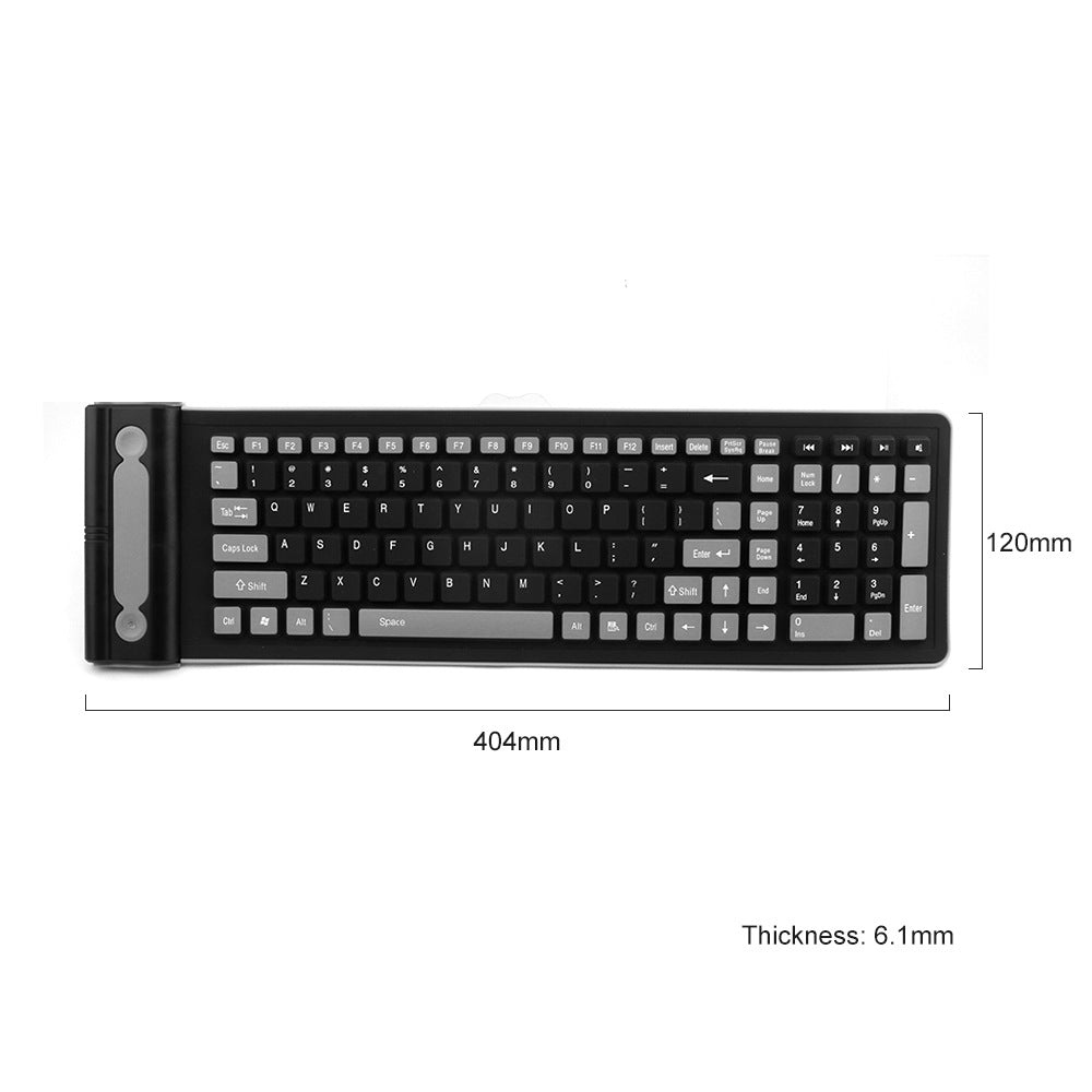 24g sans fil Mute pliant clavier étanche silicone portable