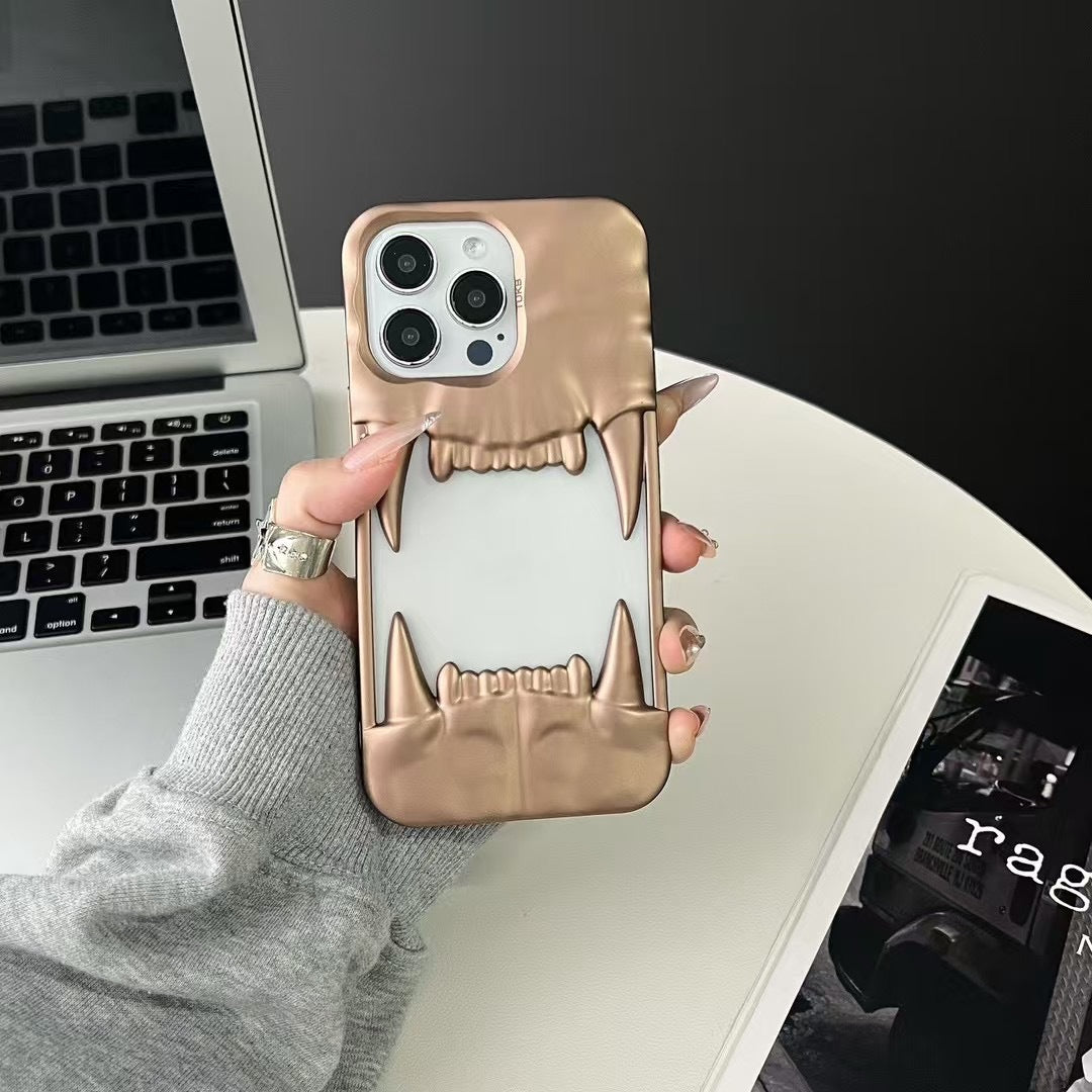 Cas créatif de téléphone de dent Tiger Hollow