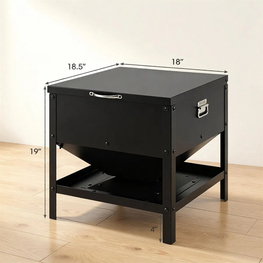 Hopper d'alimentation de poulet en acier inoxydable robuste avec couvercle de levage