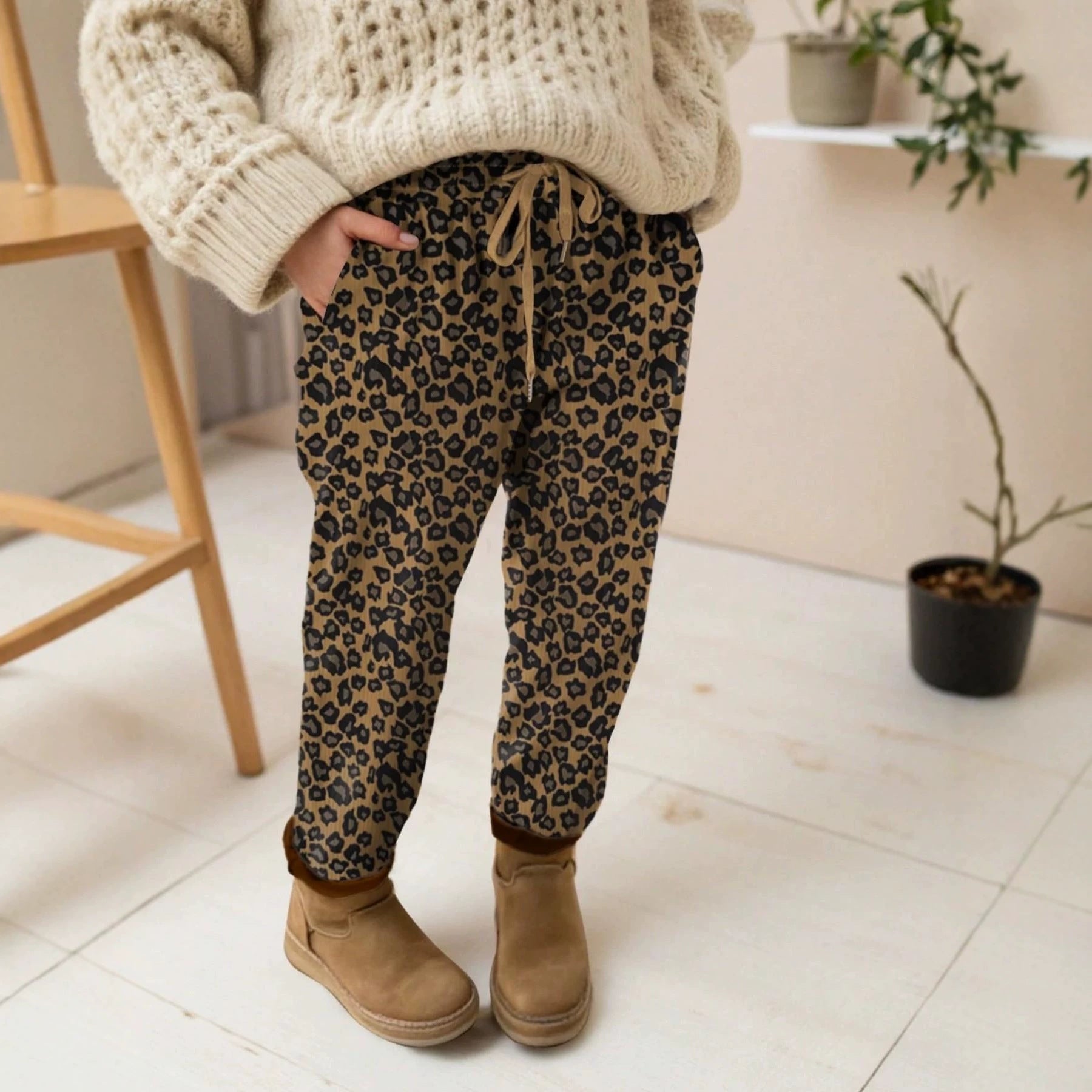 Sweatpants européens et américains à empreinte léopard