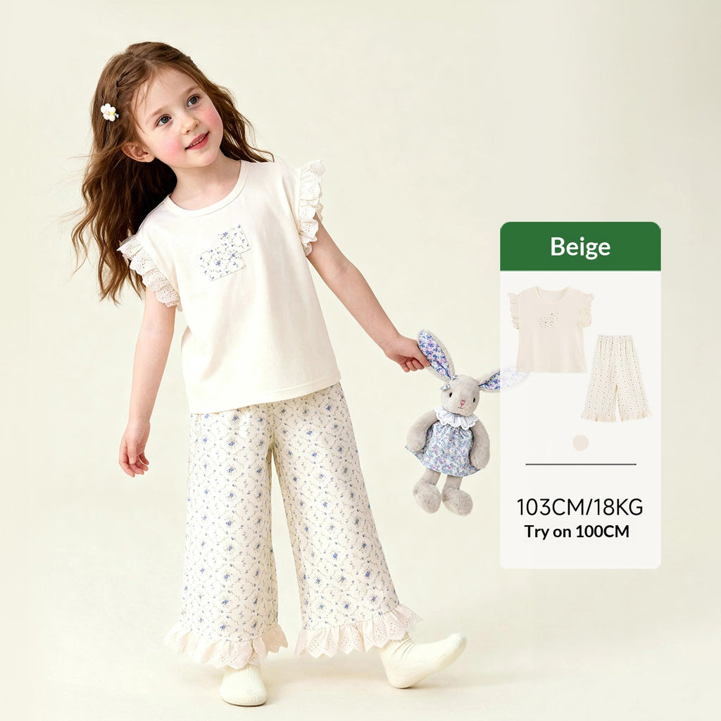 Princesse Style Floral Dentelle Patchwork Cozy Loungewear