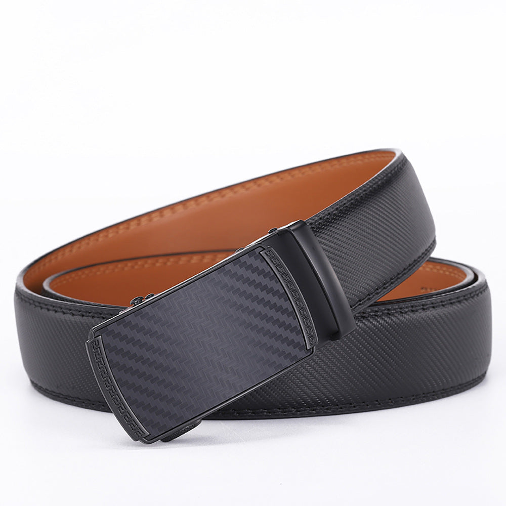 Ceinture en cuir seconde couche pour hommes avec boucle automatique