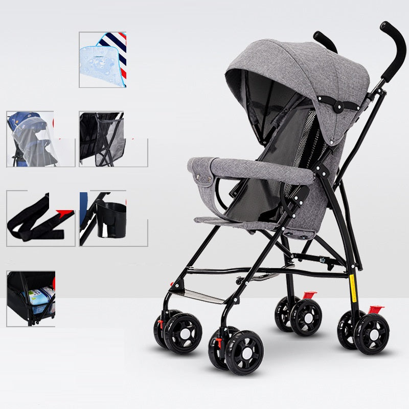Assieds-toi et couche-toi Bébé Portable Pliant Simple Trolley