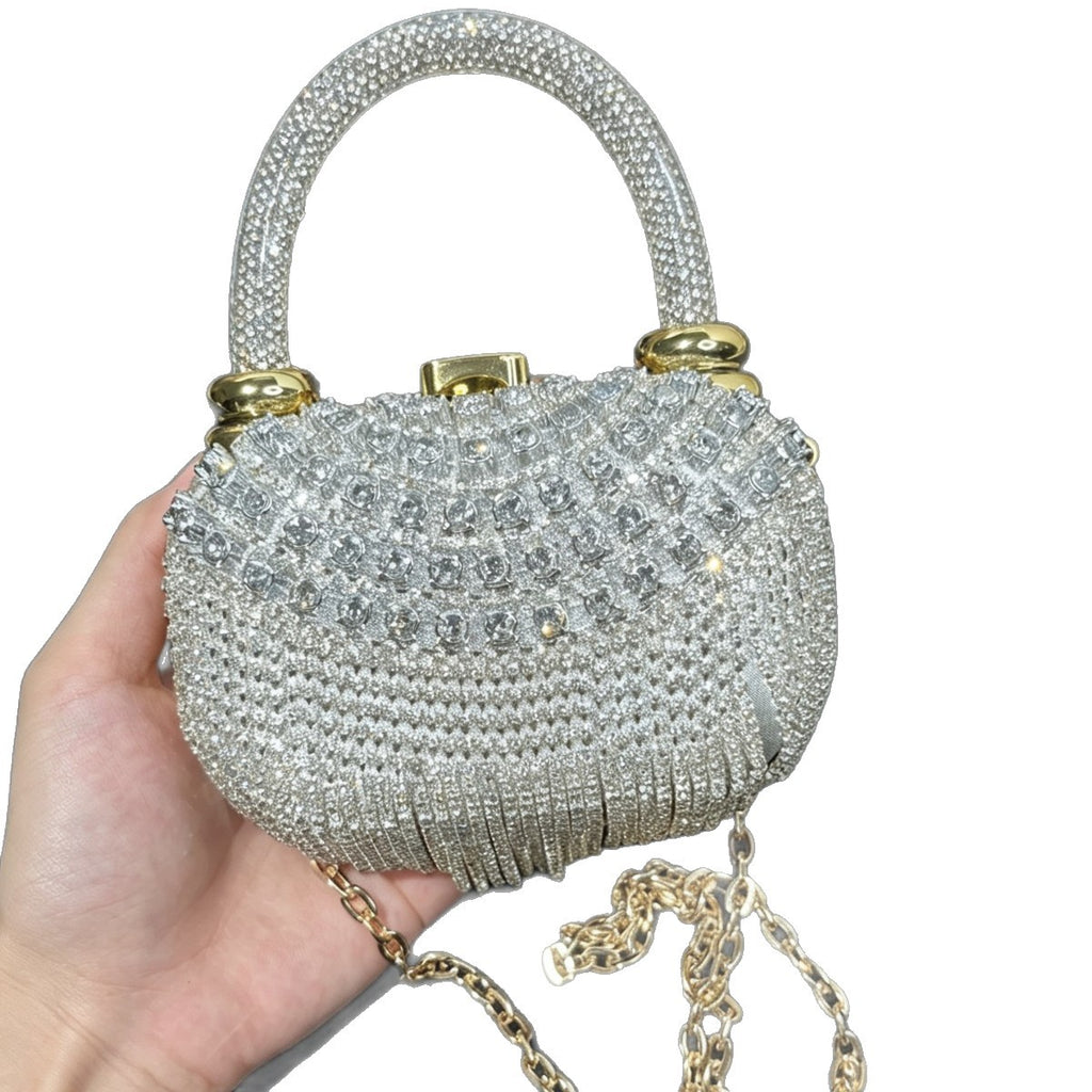 Sac à main pour épaule et sac à dos embrayé du soir Entièrement des femmes incrustées de diamants