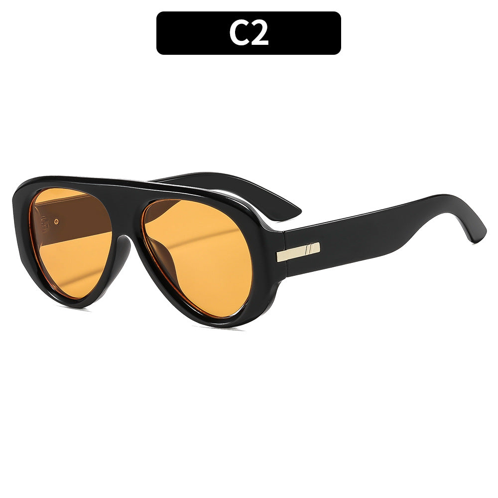 Lunettes de soleil rétro élégantes surdimensionnées Aviator