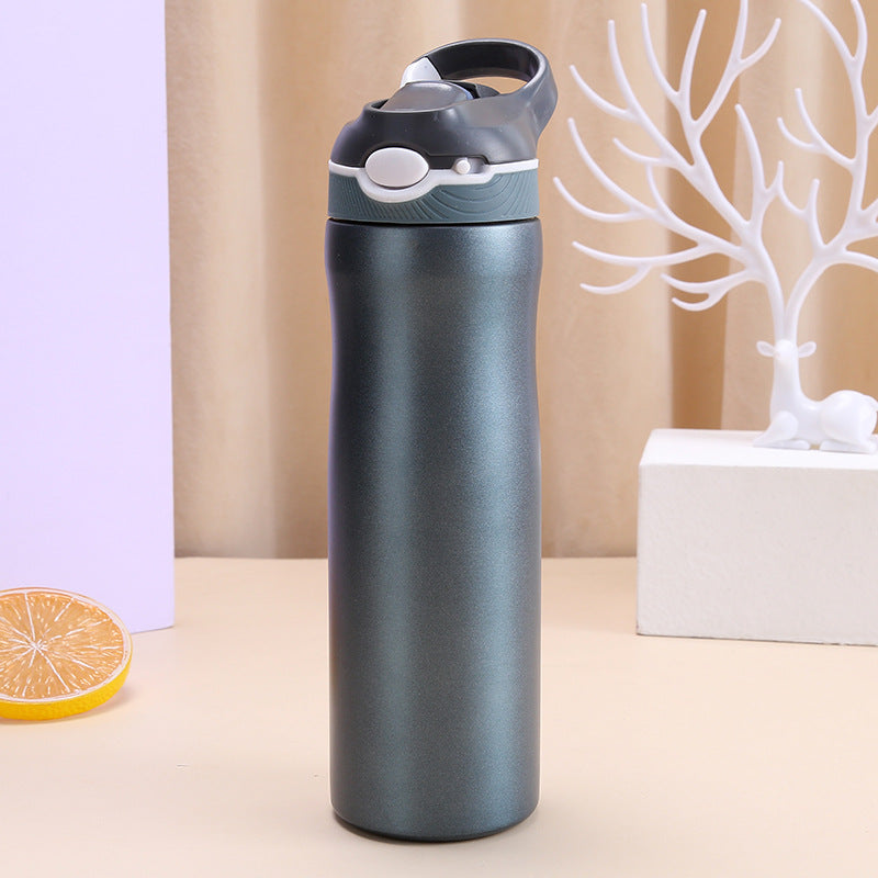 Bouteille d'eau en acier inoxydable 316 avec paille pour adultes