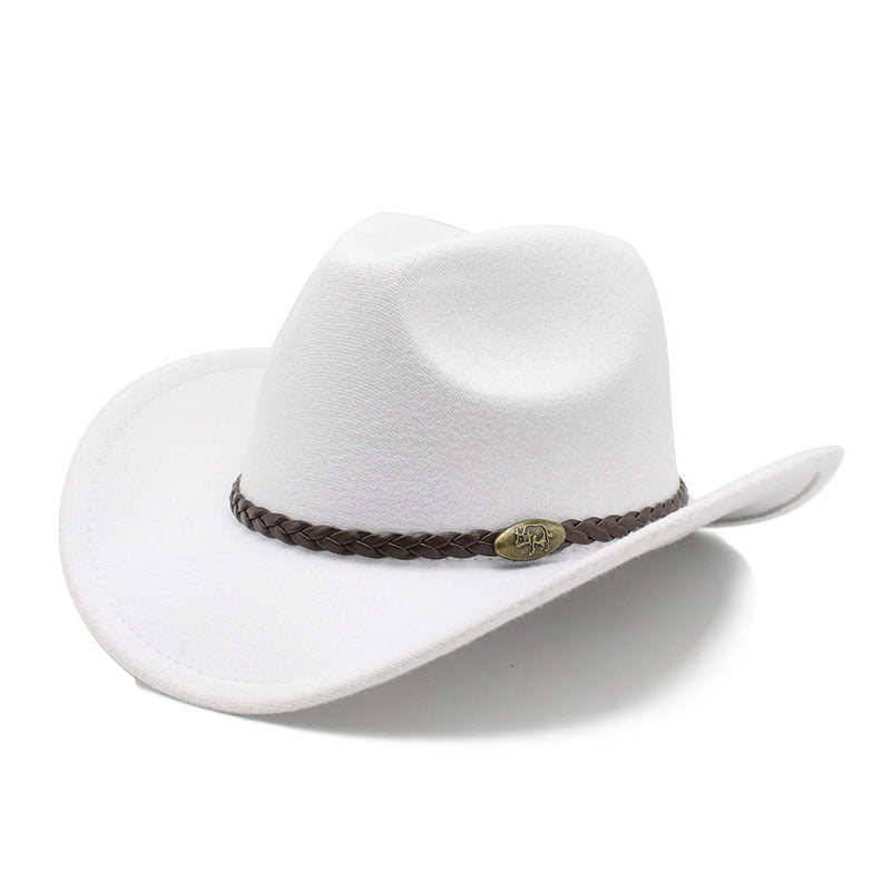 Hommes Riding Outdoor Voyage Courbe-brime Laine Chapeau supérieur