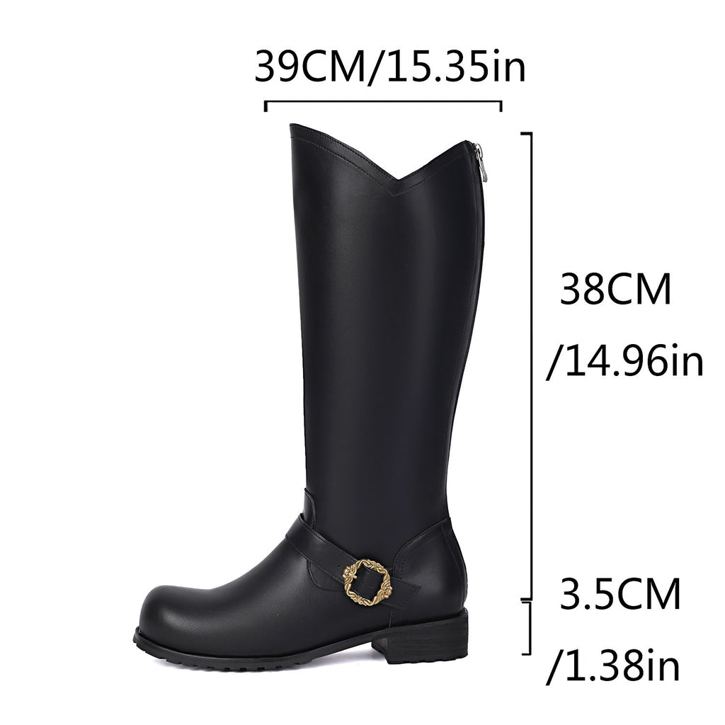 Bottes en cuir rétro performance masculine