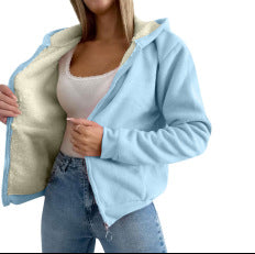 Manteau doublé de polaire pour femmes avec agneaux composites Laine