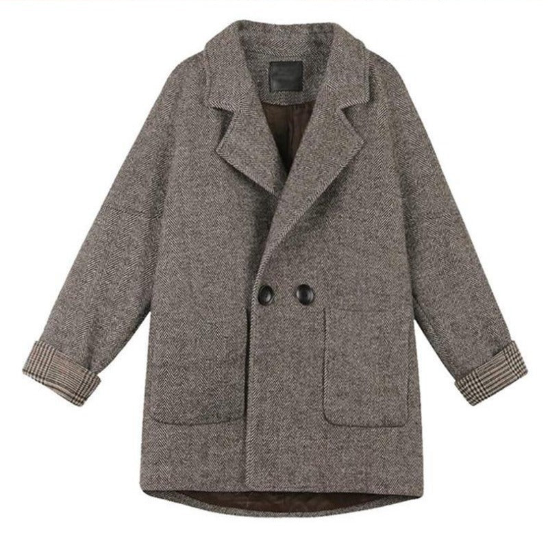 Chapeau de laine rembourré Relaxed-fit Casual Blazer Top
