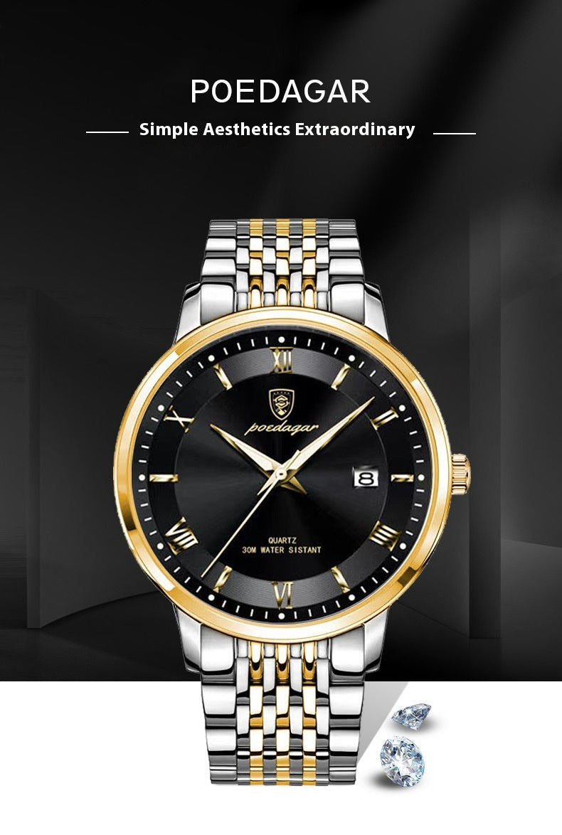 Montres Homme Imperméable Calendrier lumineux Montres Quartz