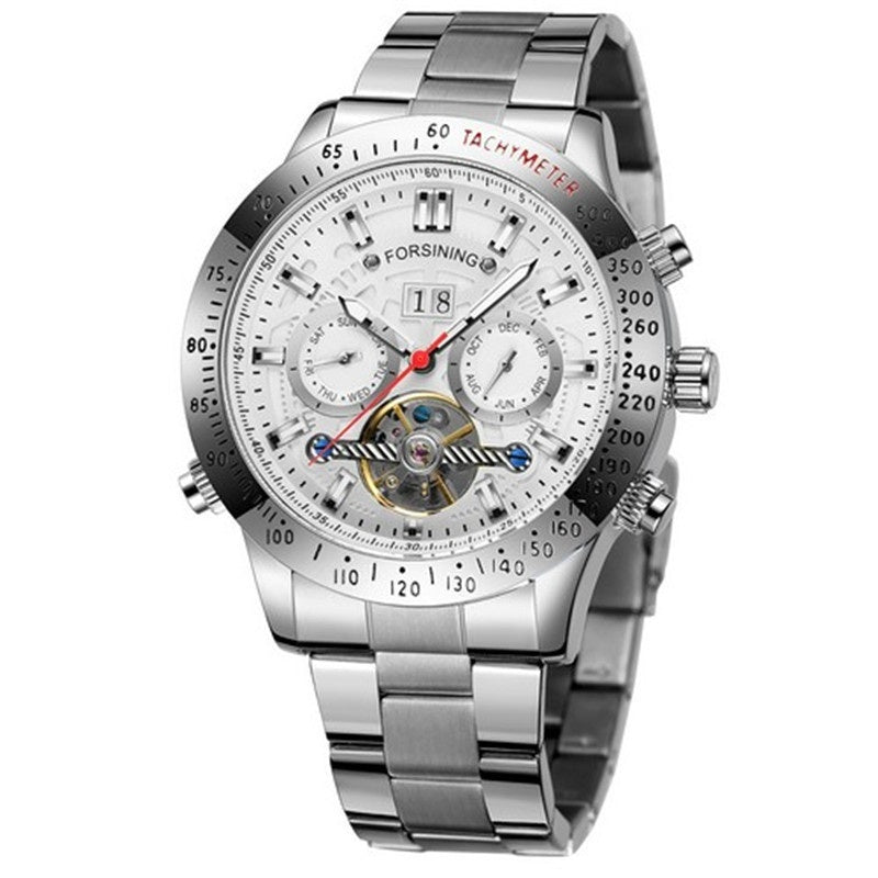 Fashion Casual Multi-fonction Tourbillon Montre mécanique automatique