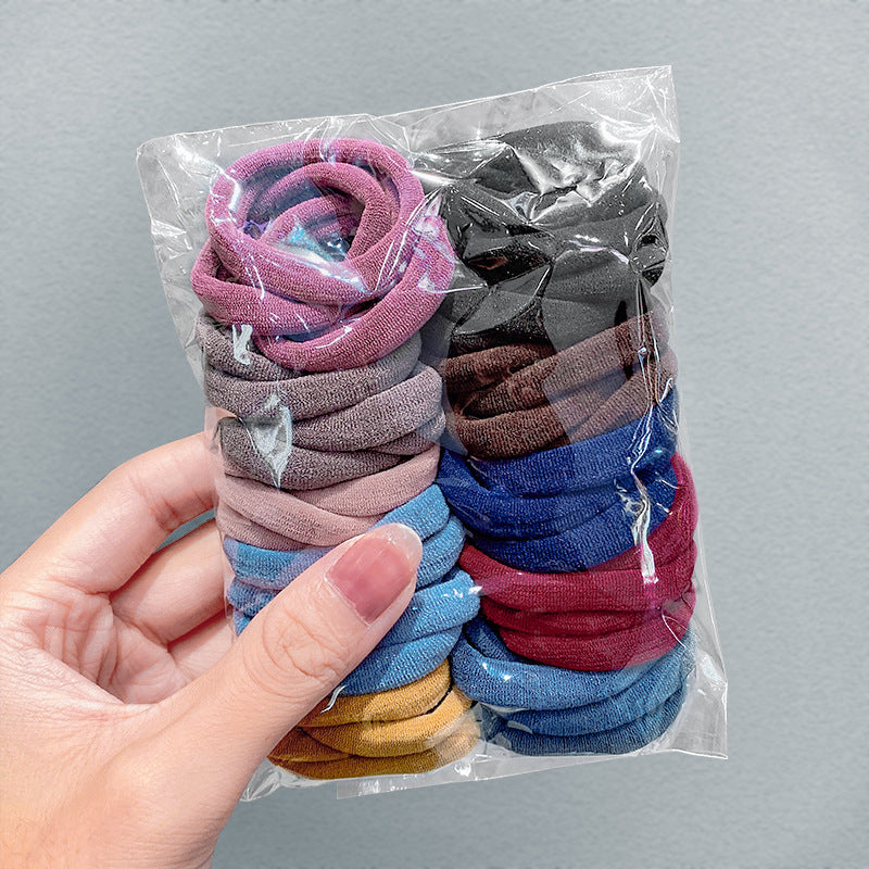 Candy Color Basic Coiffure Rope Accessoires de cheveux Serviette Anneau de cheveux Combiné costume simple tout-m