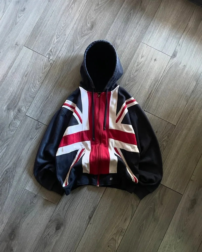 Veste de sweat-shirt zippé à capuche à la mode