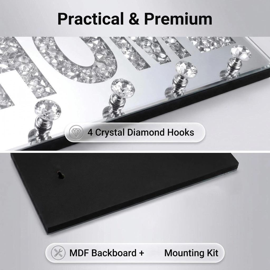 Crush Diamond Mirrored ACCUEIL Lettre Plaque Signe pour décoration murale