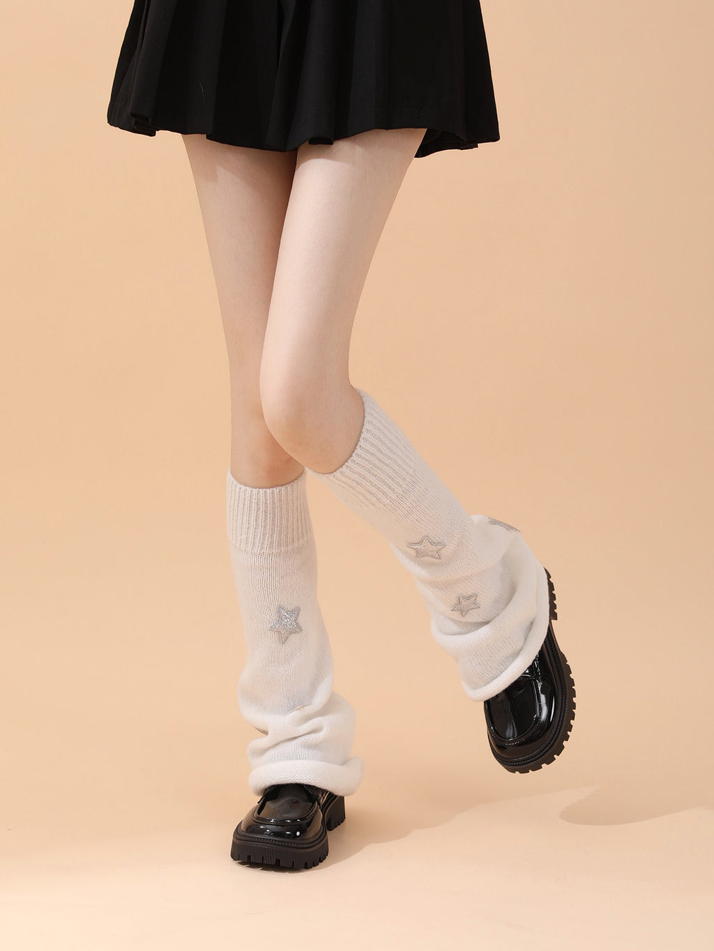 Popular Nouveauté Automne Hiver Warm Stripe Star Decor Enroulé Bell Forme Jambe Warmer Boot Donc