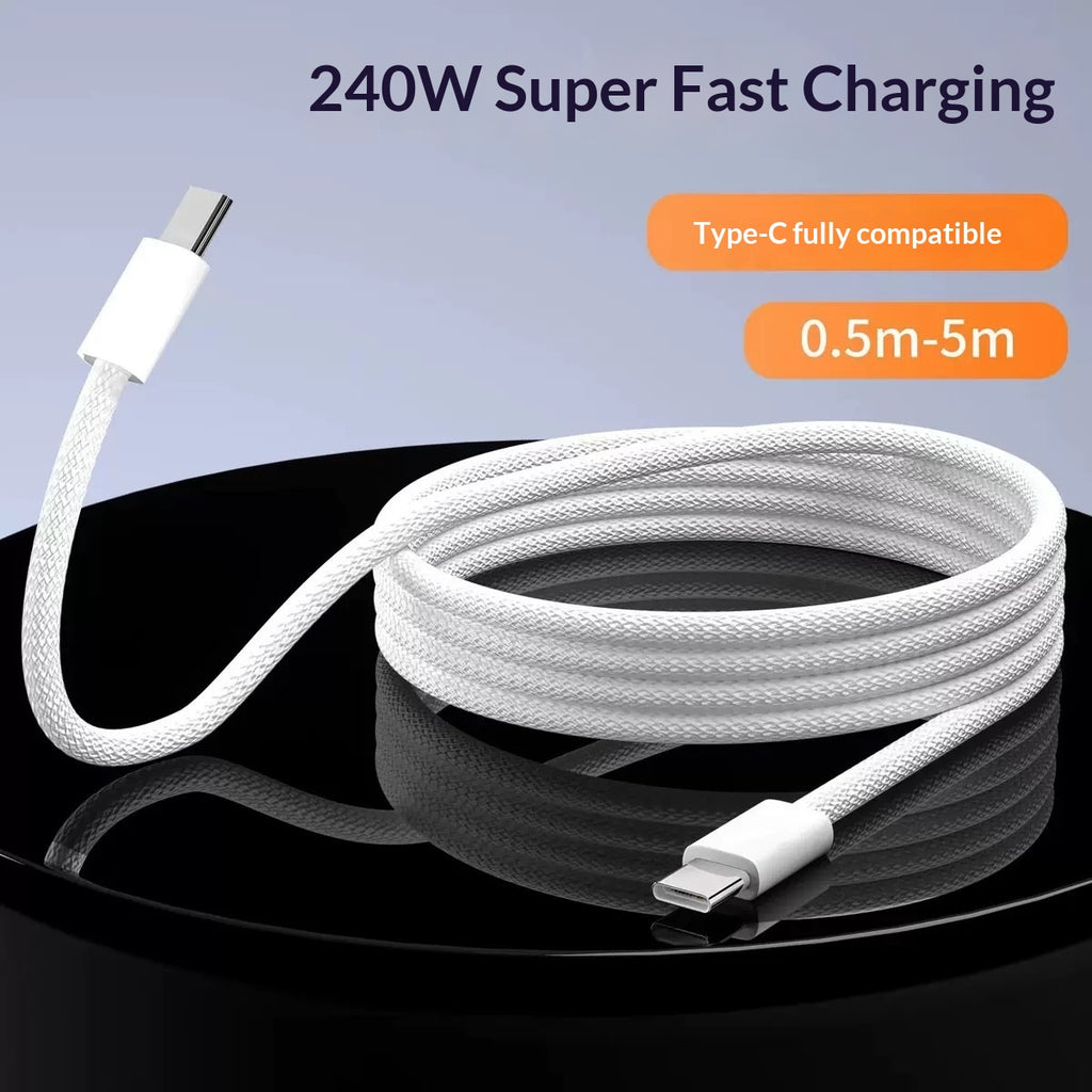 Câble de données USB-C de 240W à charge rapide