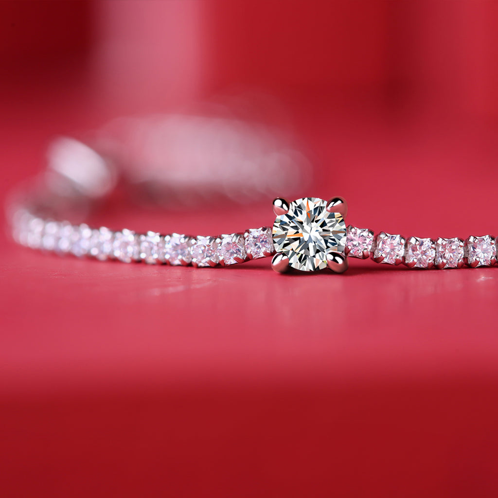 S925 Argent 6g Platinum plaqué Moissanite Bracelet