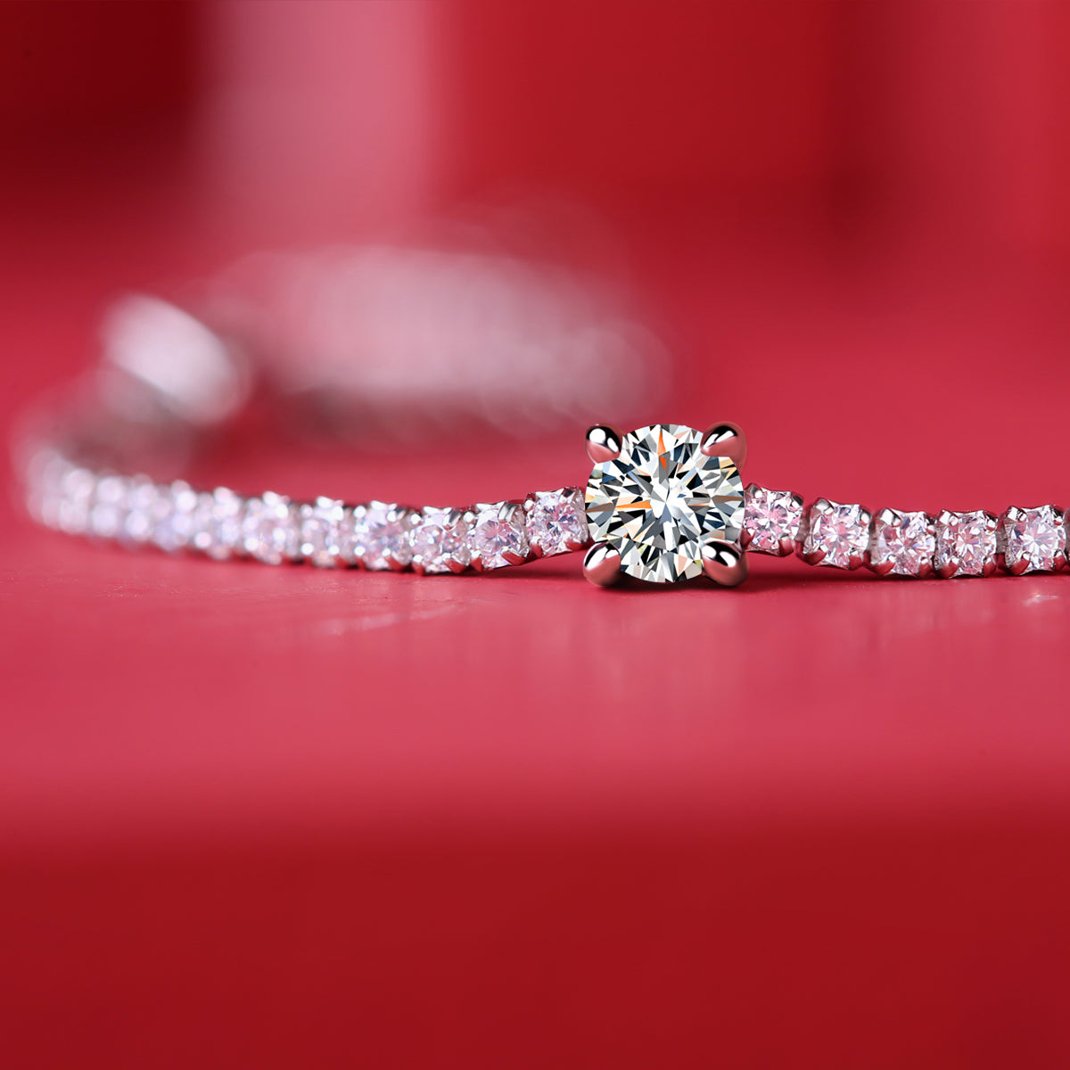 S925 Argent 6g Platinum plaqué Moissanite Bracelet