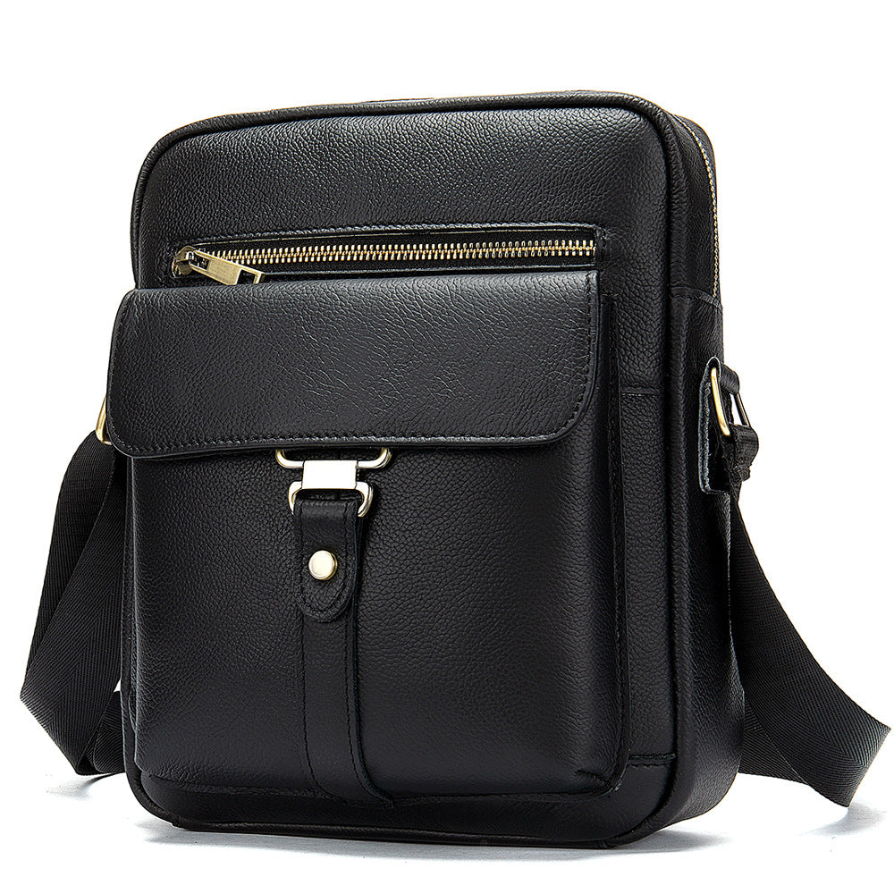 Sac de messager en cuir homme Vintage Casual Première couche Cowhide