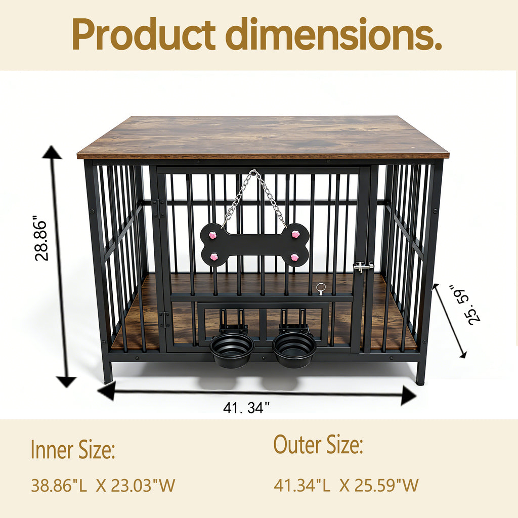 Bois ancien grain de chien bord de cage
