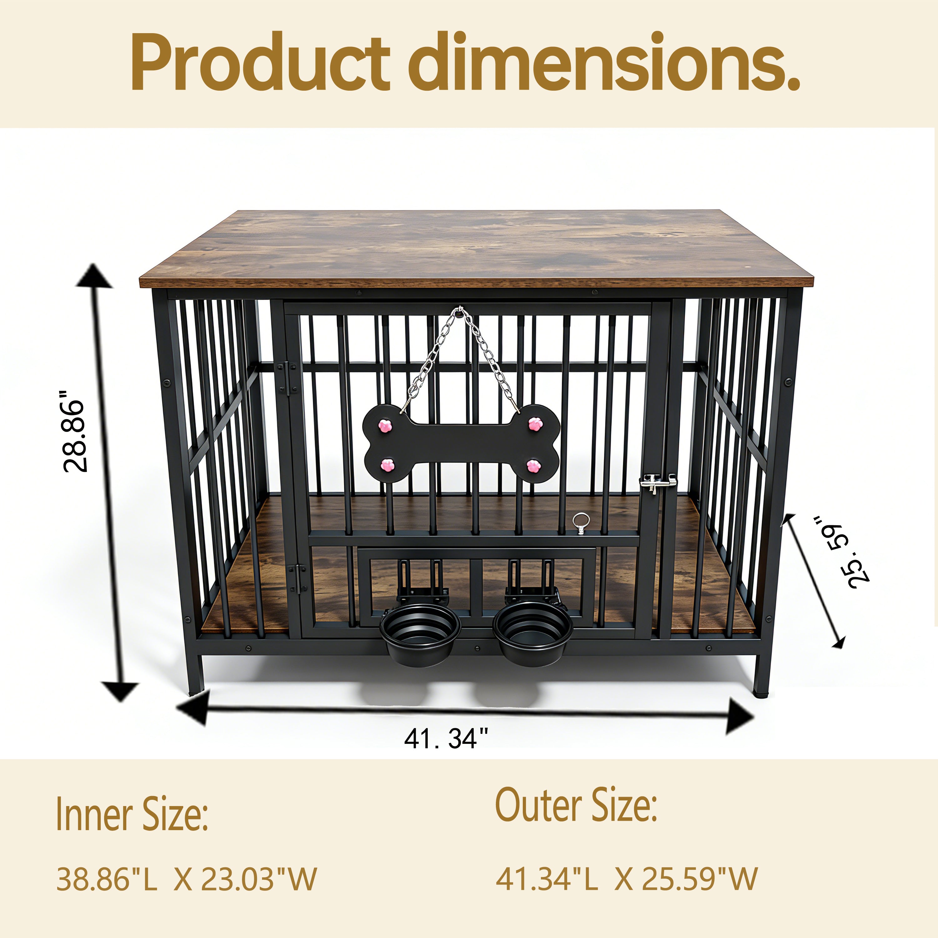 Bois ancien grain de chien bord de cage