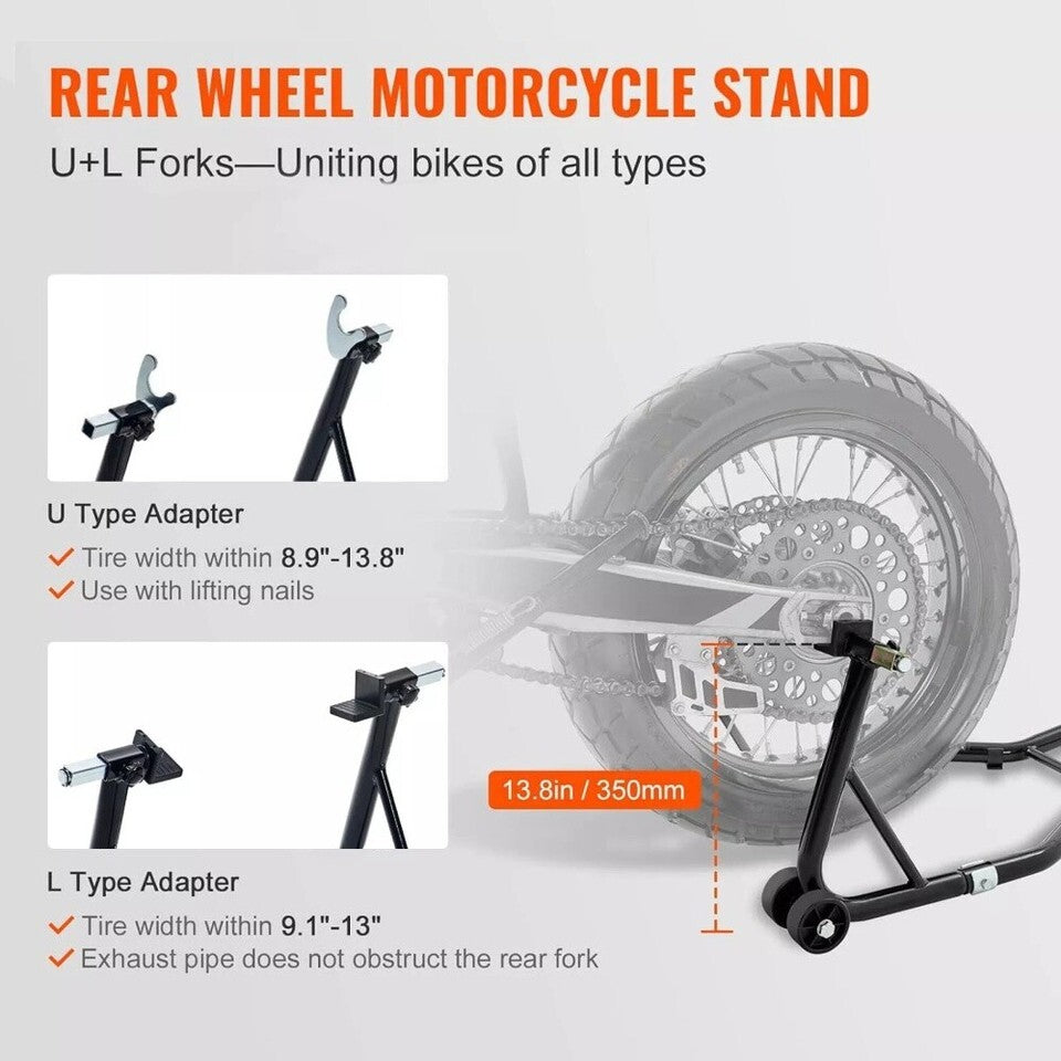 500KG Motorcycle Stand Paddock Heavy Duty Rear Wheel Lift Motorbike Carrier