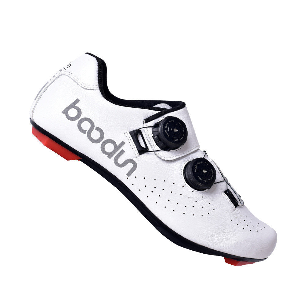 Chaussures de vélo en fibre de carbone en cuir absorbant les chocs