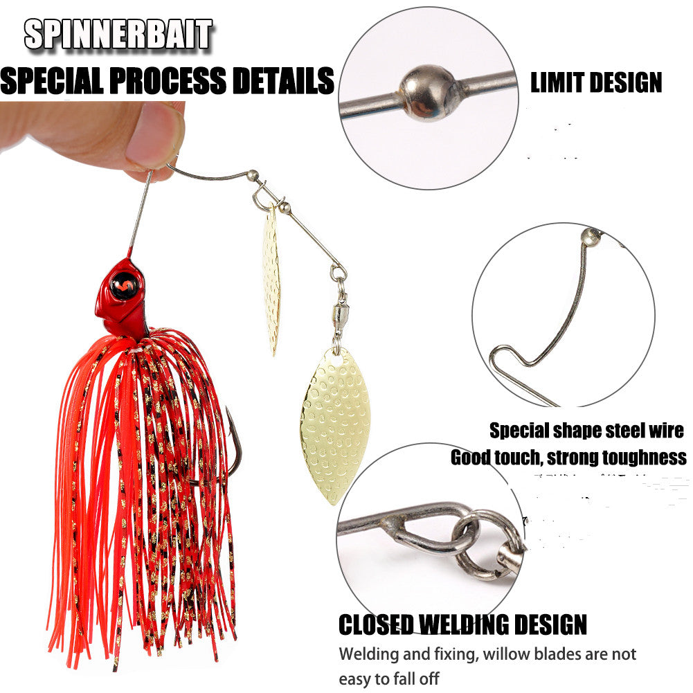 Rotation Composite Sequin Head Heavy Beard Guy Bionic Hard Bait Bass Crochet