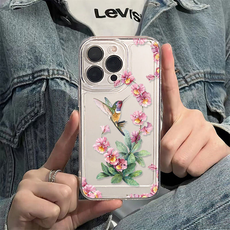Flower Magpie Fine Hole Étui téléphonique tout compris