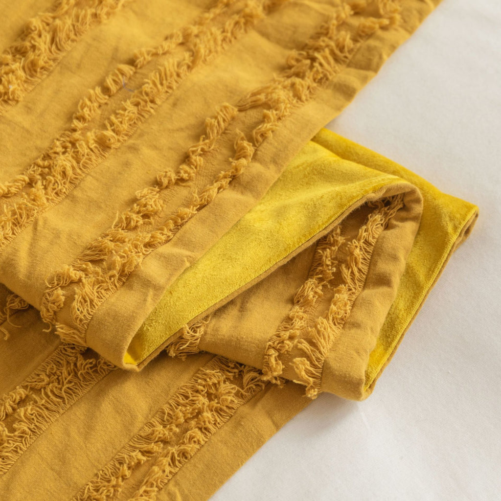 Drapeau de lit en coton de couleur solide Jacquard