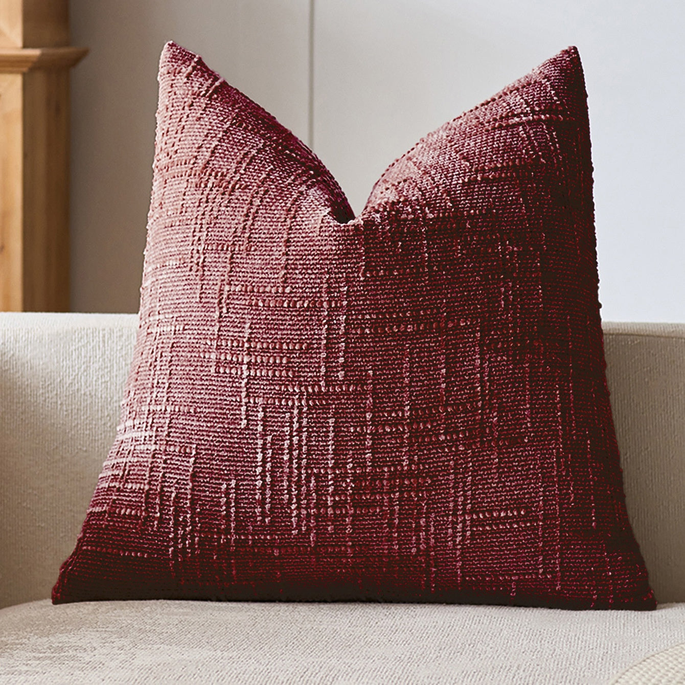 Oreiller à jet maison Chenille section bambou