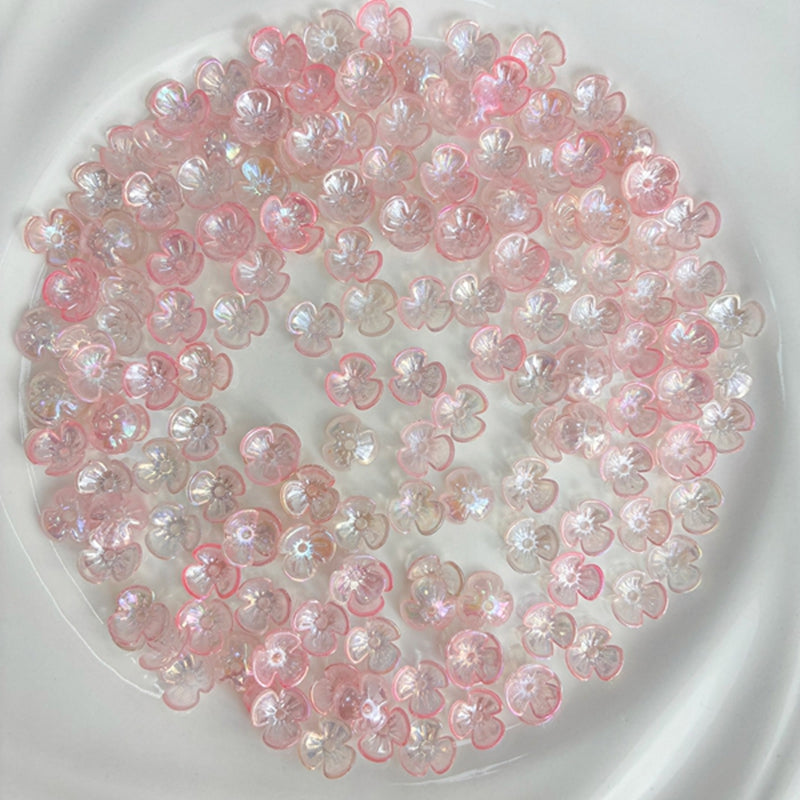 Perles 3-Pétales lumineuses de fleurs acryliques