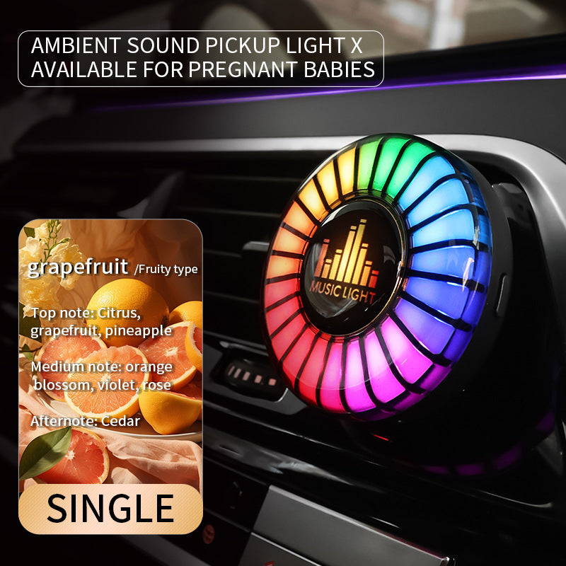 Automobile Aromatherapy Air Vent Acolight Light Pickup Voice Control Rhythm Lampe