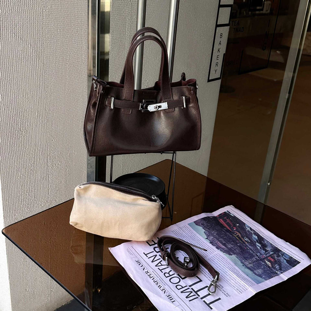 Sac en cuir véritable pour femme avec une sensation haut de gamme