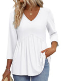 Elegant Casual and Fashionable V-neck Women's Top