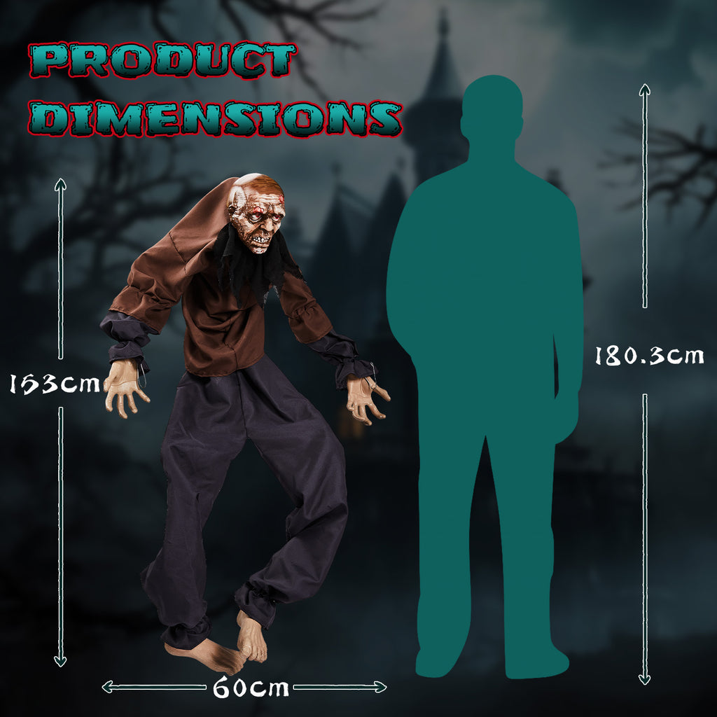 Décoration pour fantômes muraux d'Halloween de 5 pieds avec jambes mobiles activées par le son