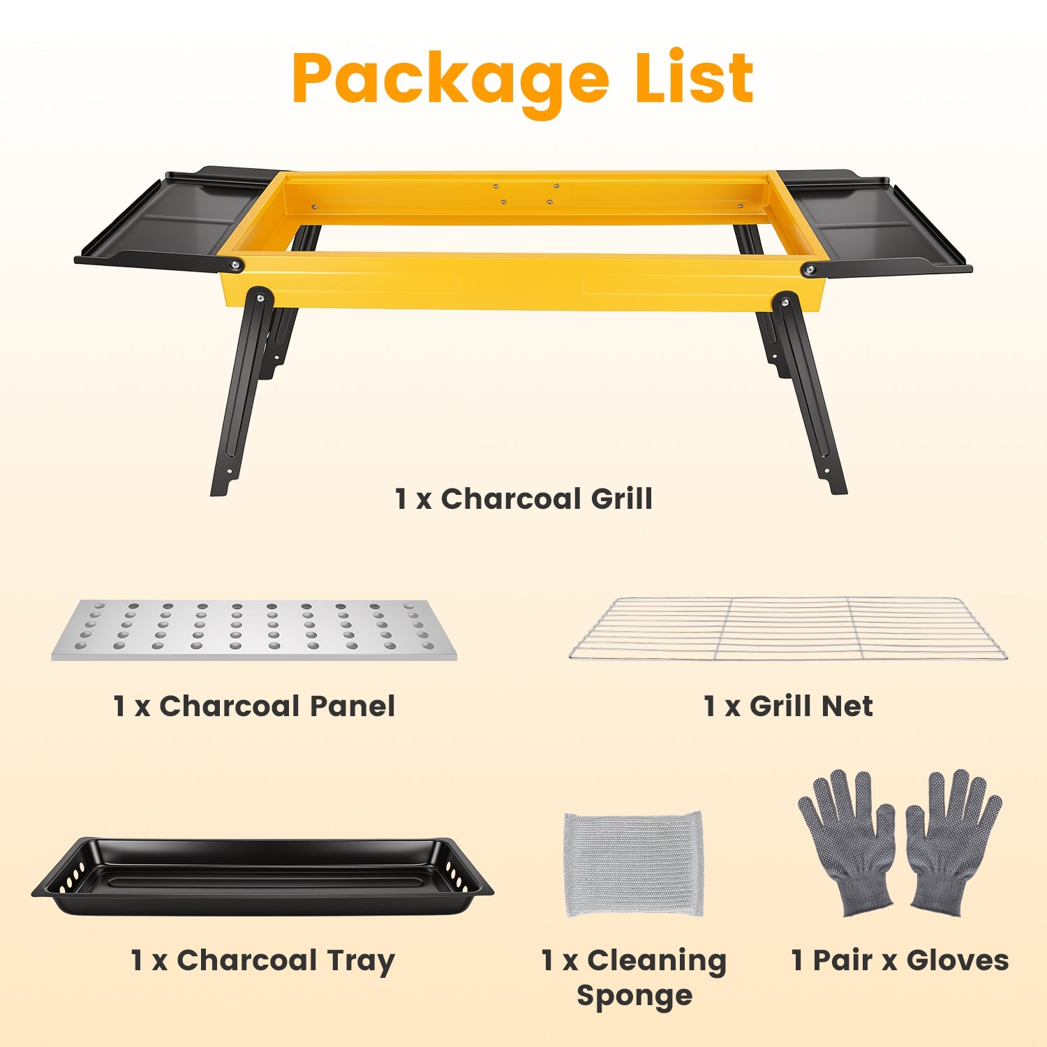 1Pc Portable pliant Charcoal Grill en acier inoxydable Camping BBQ Grill avec panneaux latéraux Com