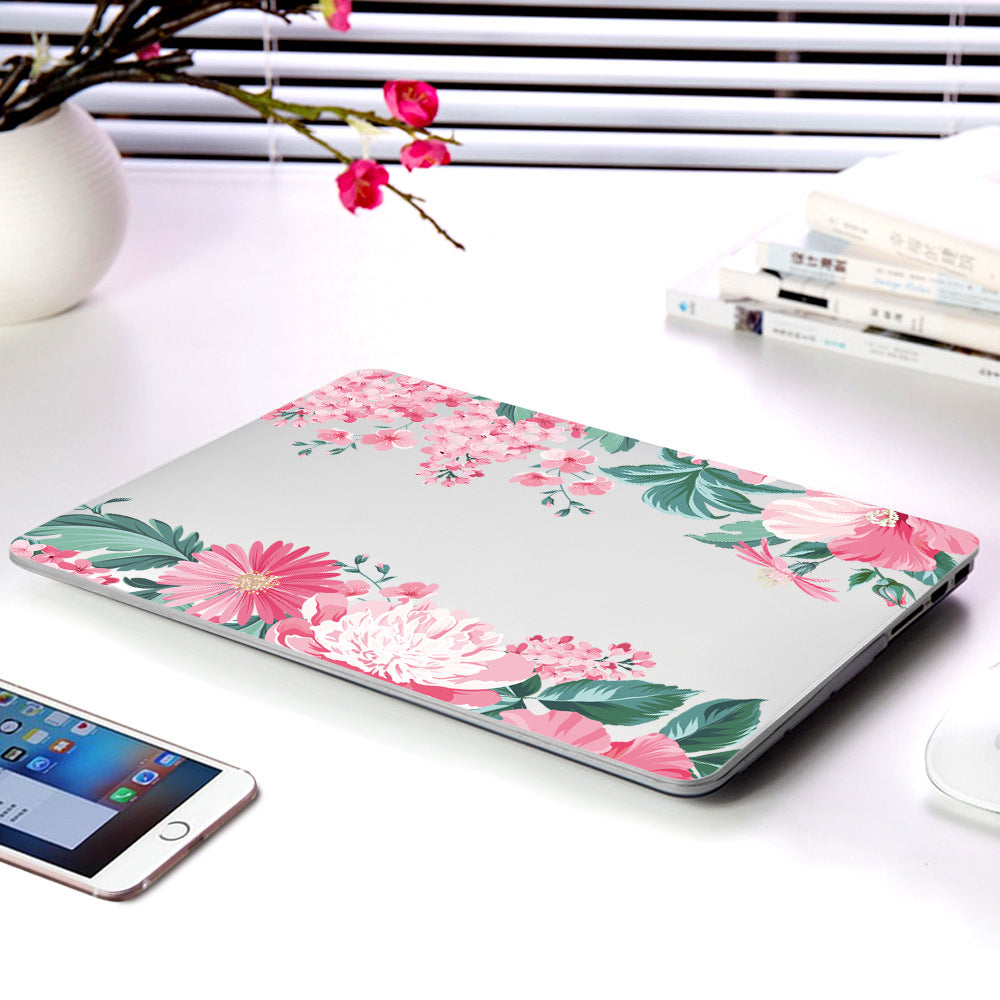 Plastic Laptop Protection Shell Série de fleurs partielles