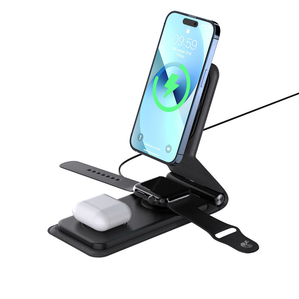 Le chargeur sans fil 3-en-1 Chargeur sans fil pliant