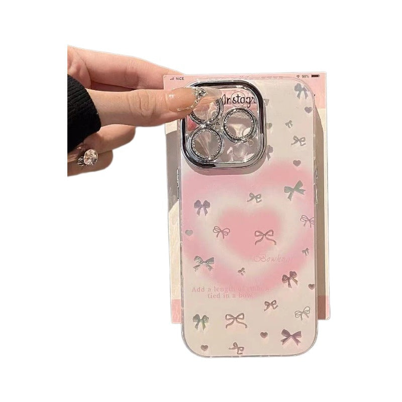 Cas de téléphone brouillé de coeur Bow