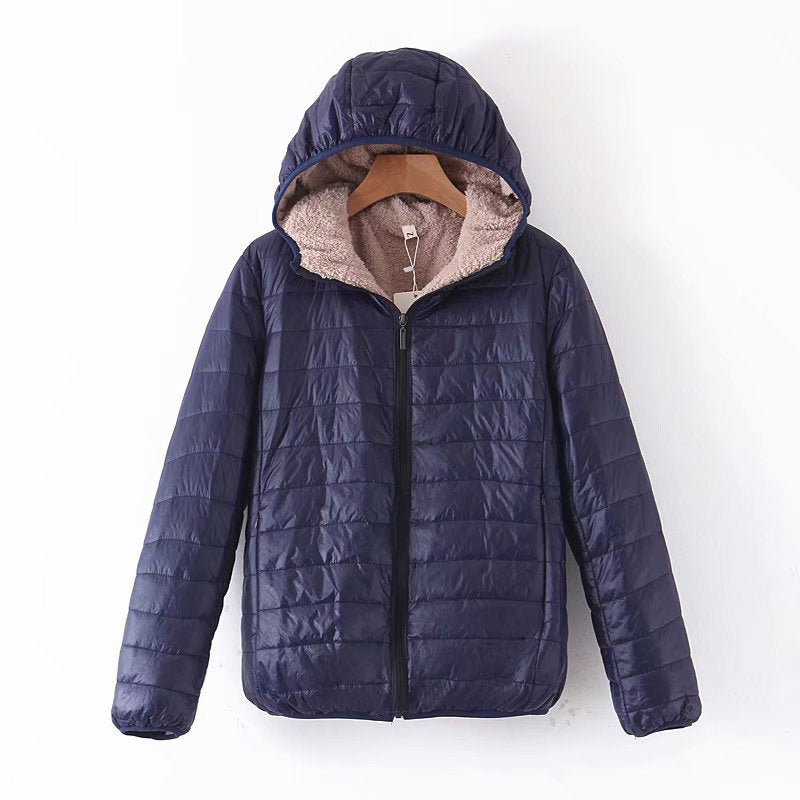 Vêtements d'extérieur à capuche courte matelassée pour femmes
