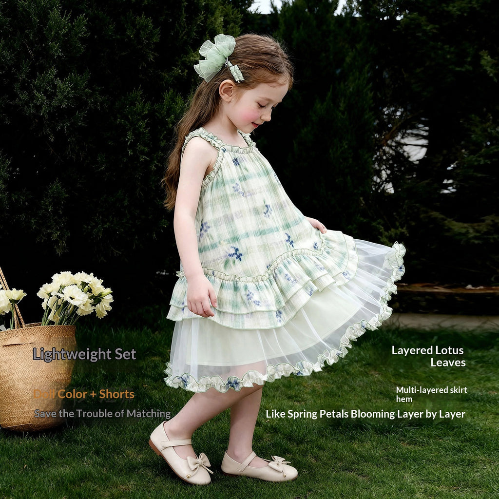 Petites filles robe aquarelle mélangé imprimé floral