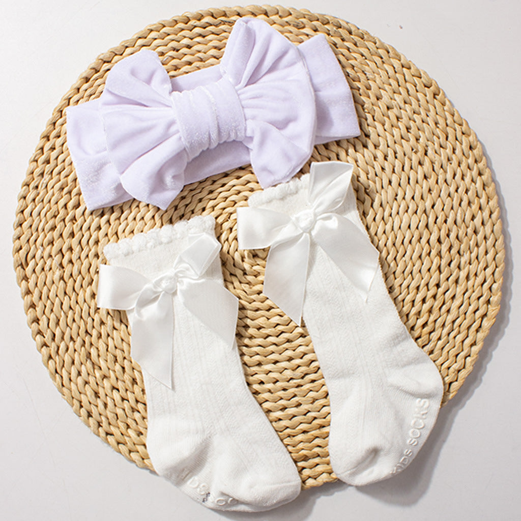 Bandeau et chaussette pour bébé Velvet