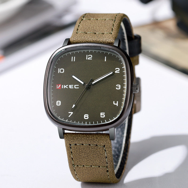 Simple versatile men's large dial cool watch