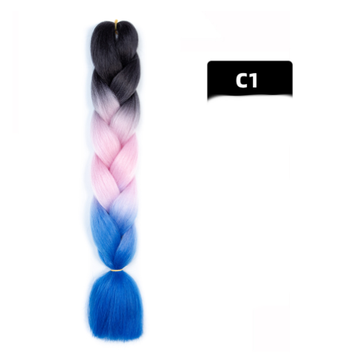Couleur Big Braid African Chemical Fibre Gradient en soie haute température