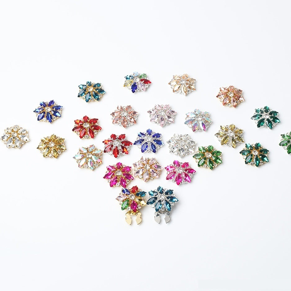 Couverture de bouton cristal Couleur Cheval Eye Glass Perceuse boucle