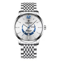 Master Moon Phase Luminous Waterproof Wrist Watch La mode masculine véritable bracelet en cuir
