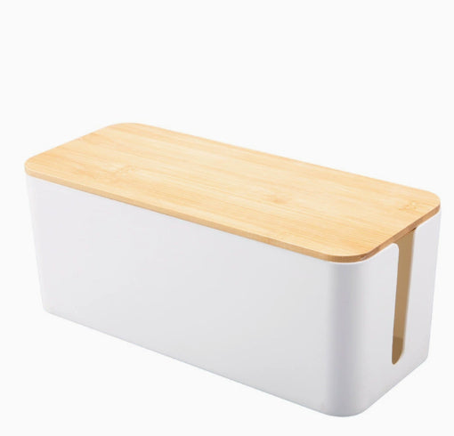 Boîte de stockage de câble de données de fil Chargeur de bande de puissance Socket Power Strip Câble Organisateur Bureau