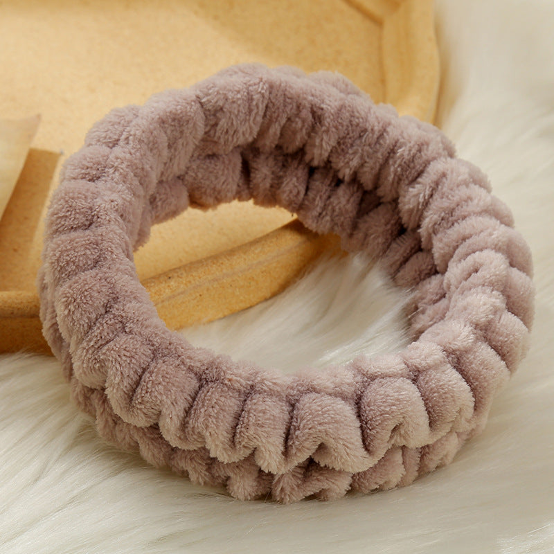 Bandeau de lavage du visage simple couleur solide